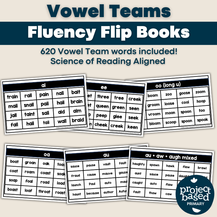 Vowel Teams Fluency Flip Book – Project Based Primary