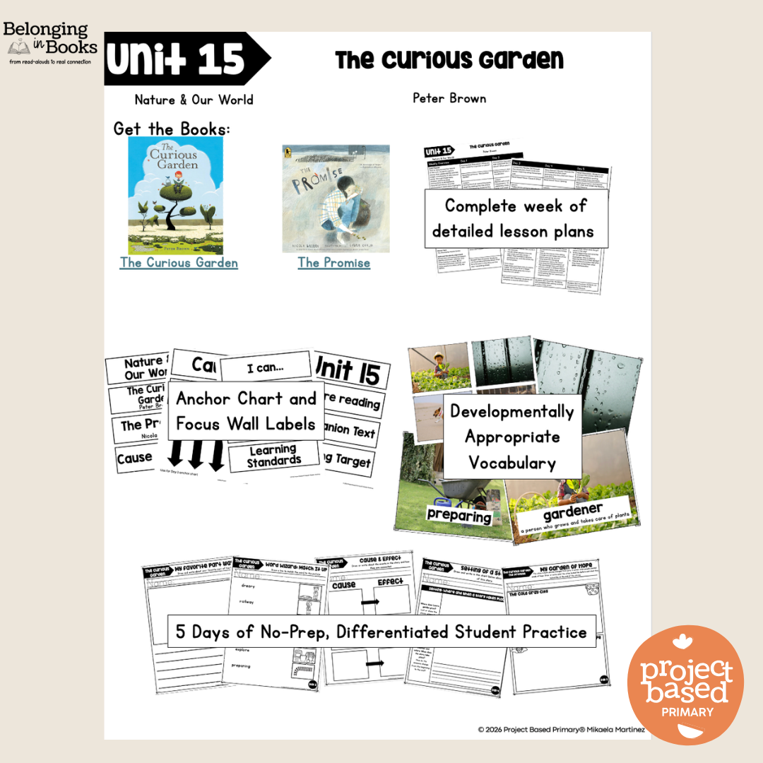The Curious Garden Belonging in Books™ Reading Comprehension Week-Long Unit