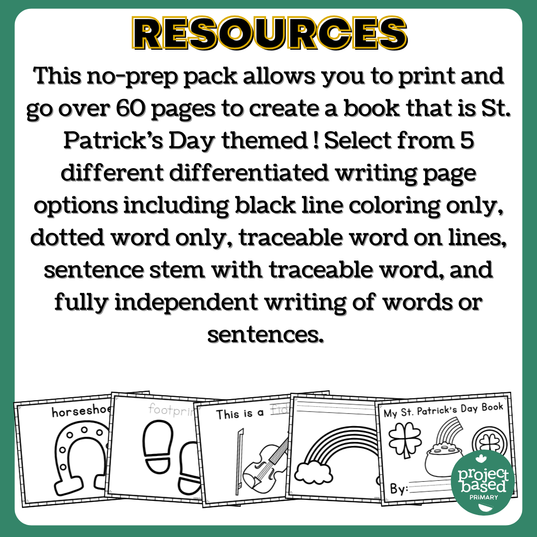 St. Patrick's Day Vocabulary Books No-Prep and Differentiated
