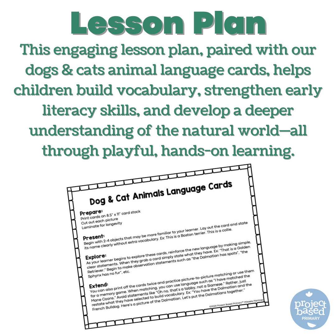 Cat & Dog Matching Cards (Safari Ltd Compatible) Montessori Aligned