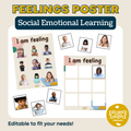 Identifying Feelings Editable Poster | Social Emotional Learning