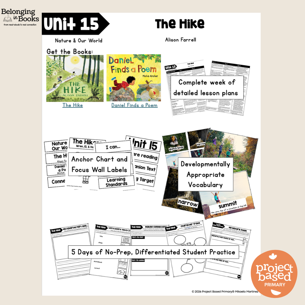 The Hike Belonging in Books™ Reading Comprehension Week-Long Unit