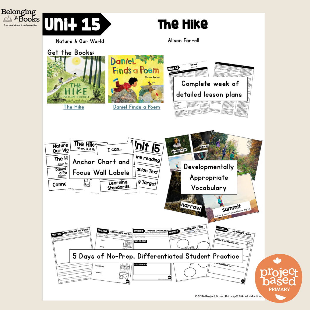 The Hike Belonging in Books™ Reading Comprehension Week-Long Unit