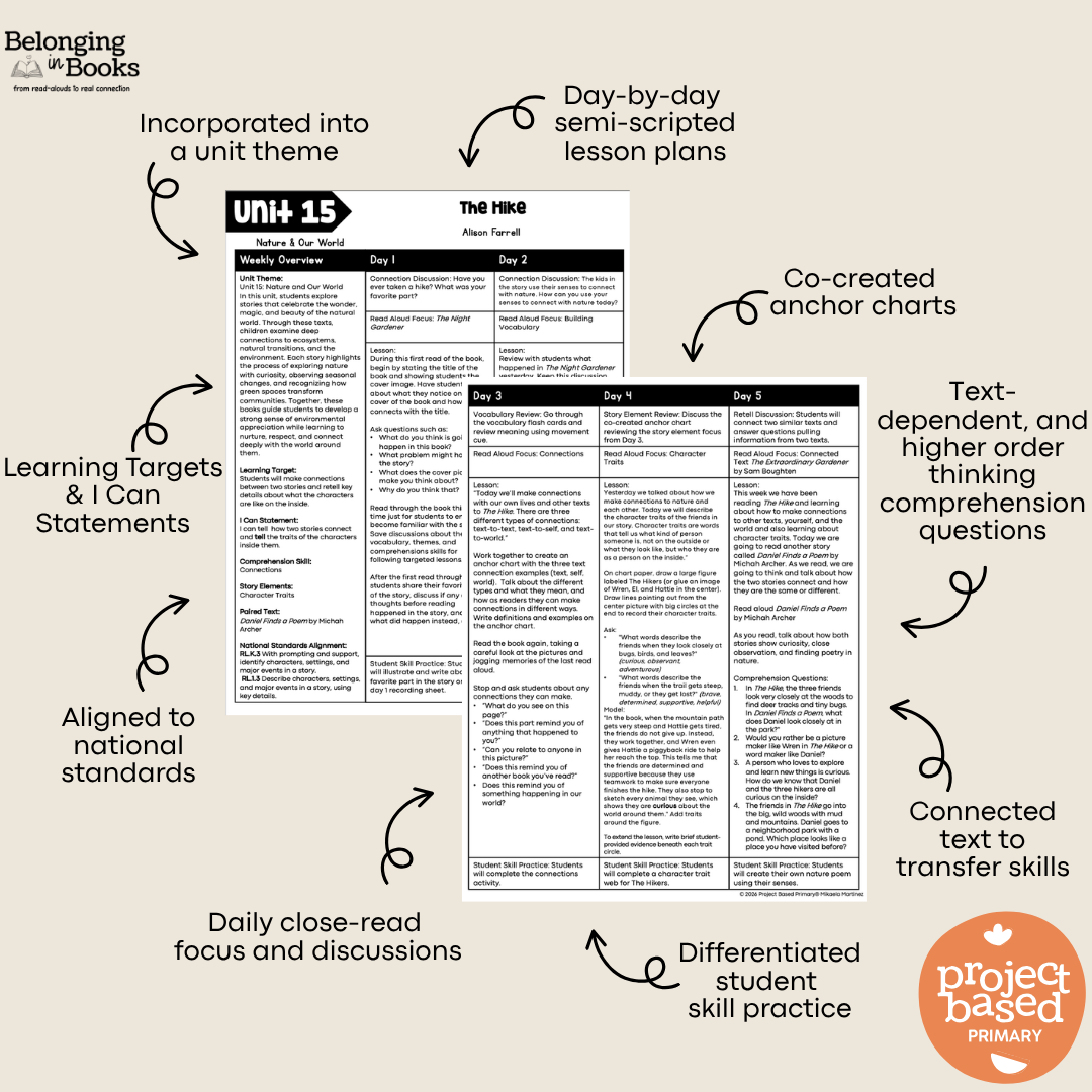 The Hike Belonging in Books™ Reading Comprehension Week-Long Unit