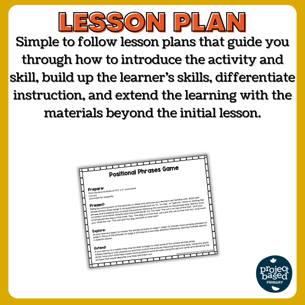 Positional Prepositional Phrases Game Montessori Aligned