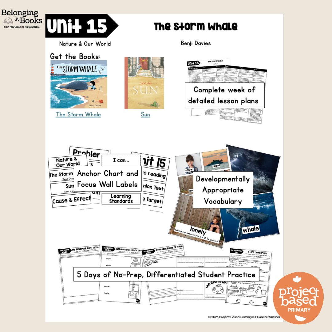 The Storm Whale Belonging in Books™ Reading Comprehension Week-Long Unit