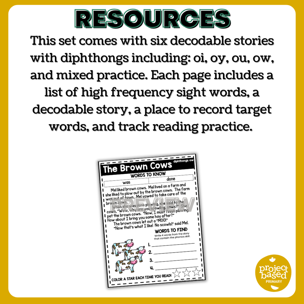Diphthongs Decodable Stories
