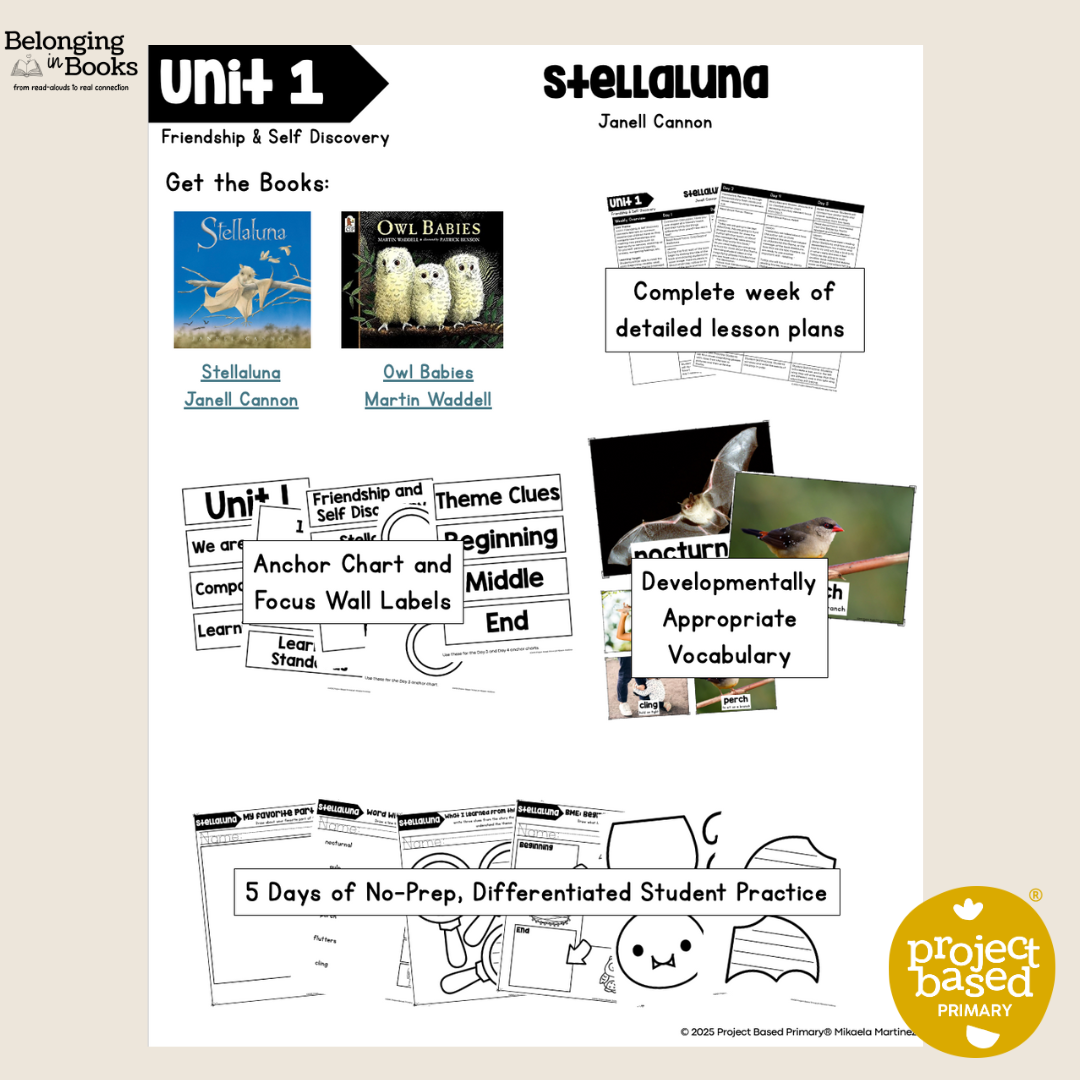 Stellaluna Belonging in Books™ Reading Comprehension Week-Long Unit