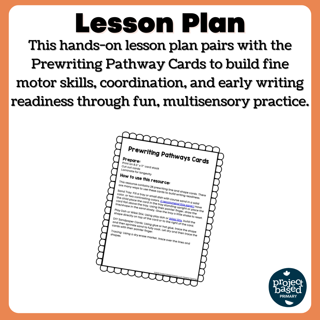 Prewriting Pathway Cards Tracing, Sand Tray, Dough Mats
