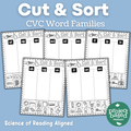 CVC Word Family Cut and Sort No Prep Pack