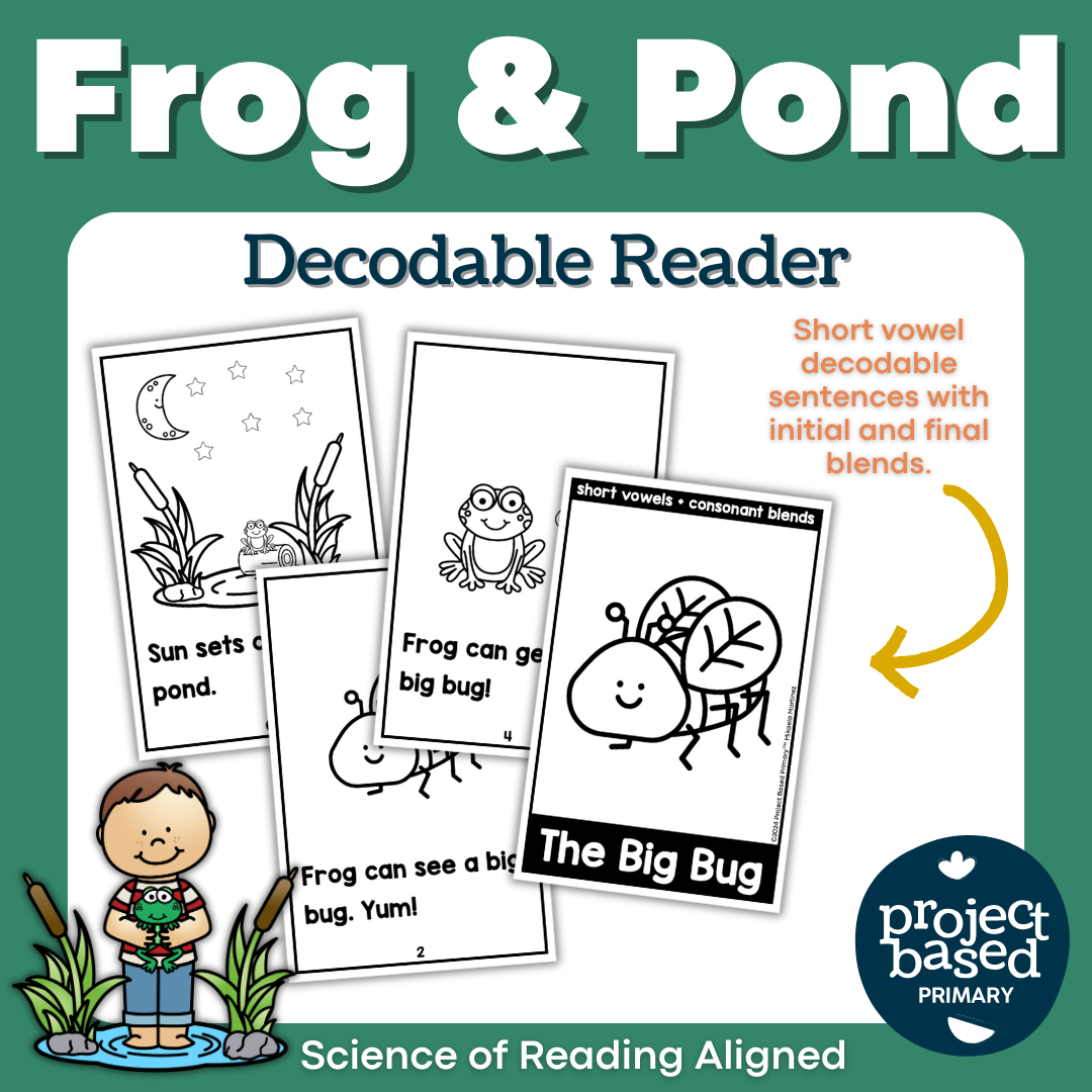 Frog Themed Short Vowel Decodable Reader