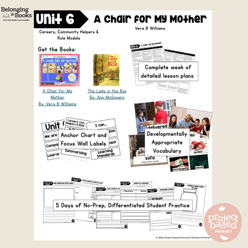 A Chair for My Mother Belonging in Books™ Reading Comprehension Week-Long Unit