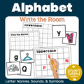 Alphabet and Beginning Sounds Write the Room Scavenger Hunt