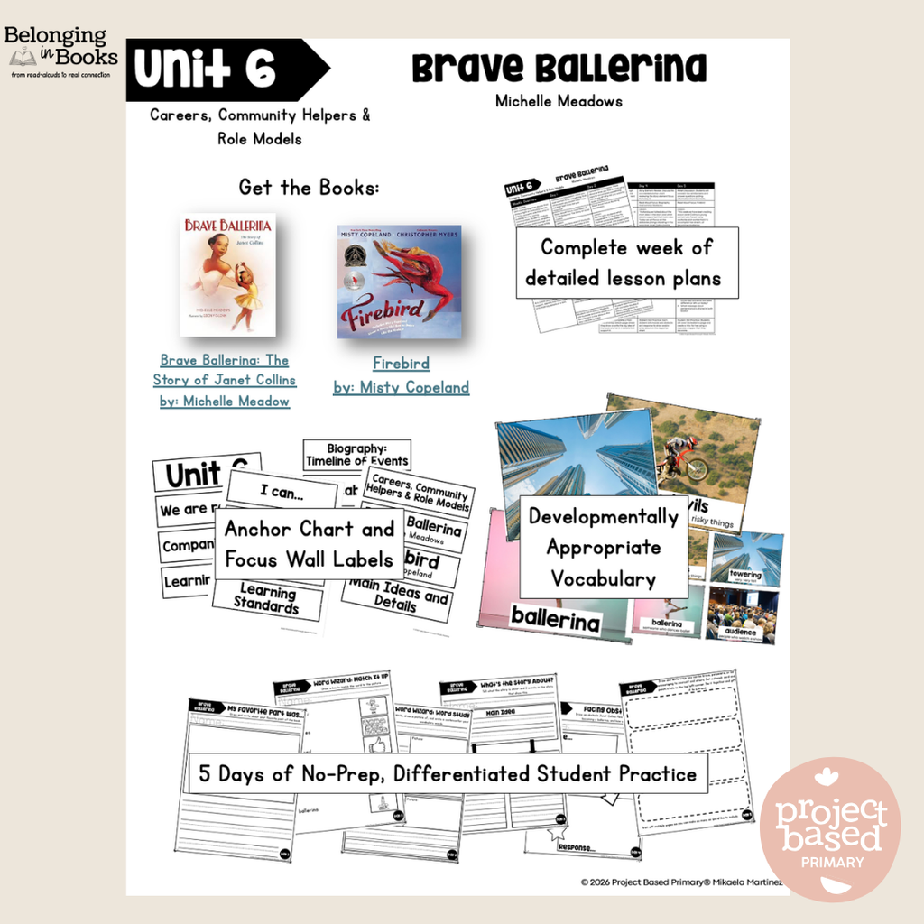 Brave Ballerina Belonging in Books™ Reading Comprehension Week-Long Unit