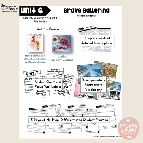 Brave Ballerina Belonging in Books™ Reading Comprehension Week-Long Unit