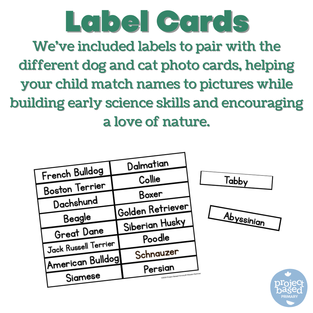 Cat & Dog Matching Cards (Safari Ltd Compatible) Montessori Aligned