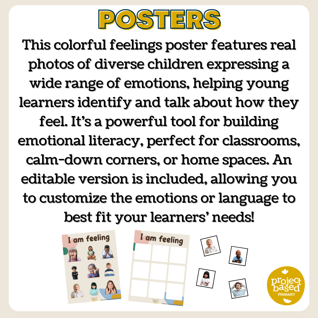 Identifying Feelings Editable Poster | Social Emotional Learning