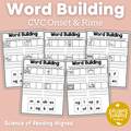 CVC Onset and Rime Word Building No Prep Pack