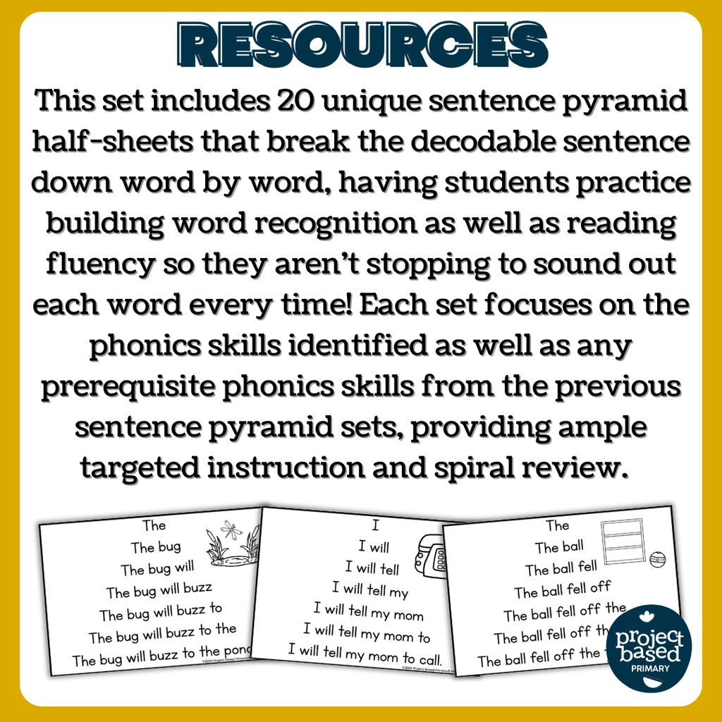 Decodable Sentence Fluency Pyramids Set 4 FLZS Doubles Rule (FLOSS Rule)
