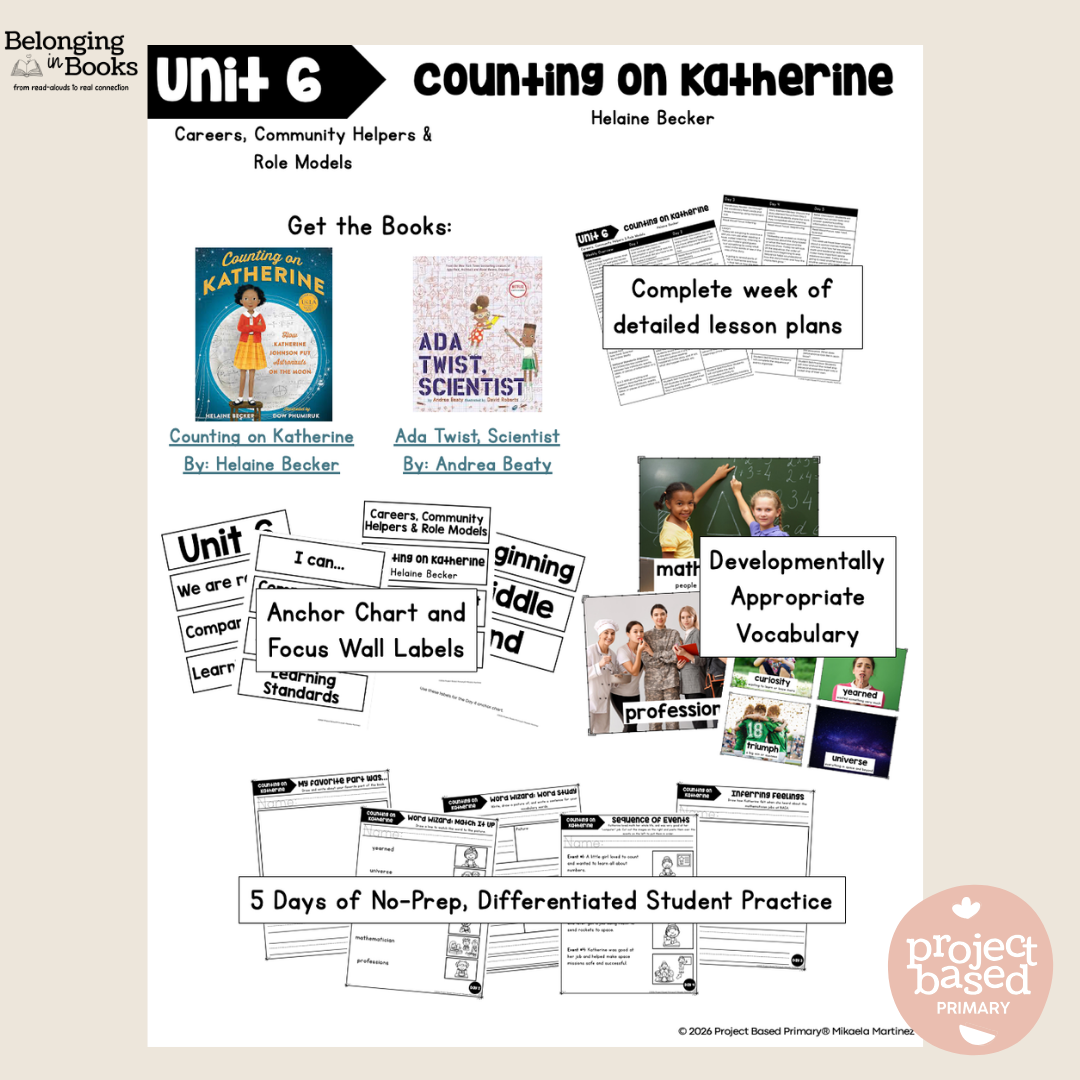 Counting on Katherine Belonging in Books™ Reading Comprehension Week-Long Unit