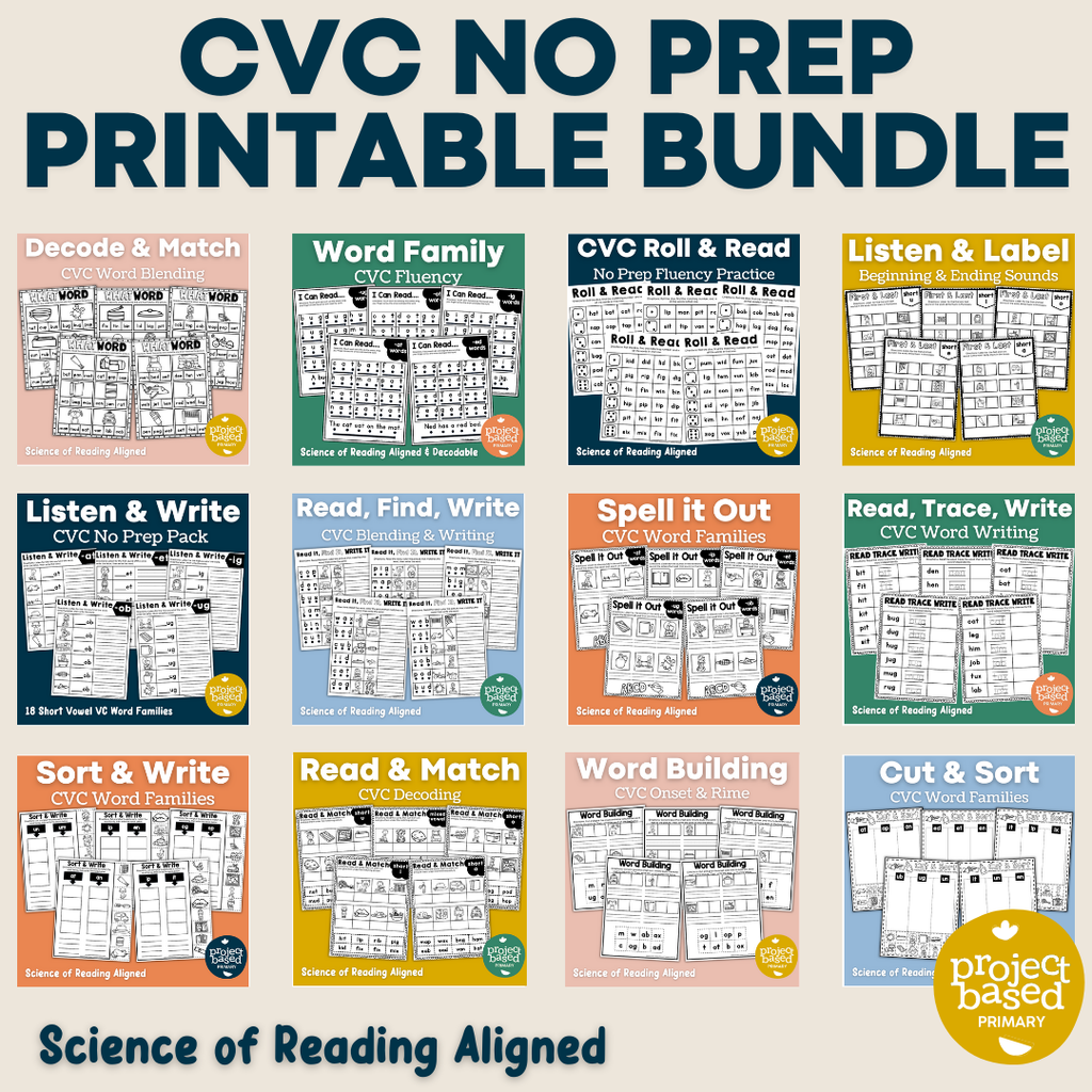 CVC No Prep Printables Bundle