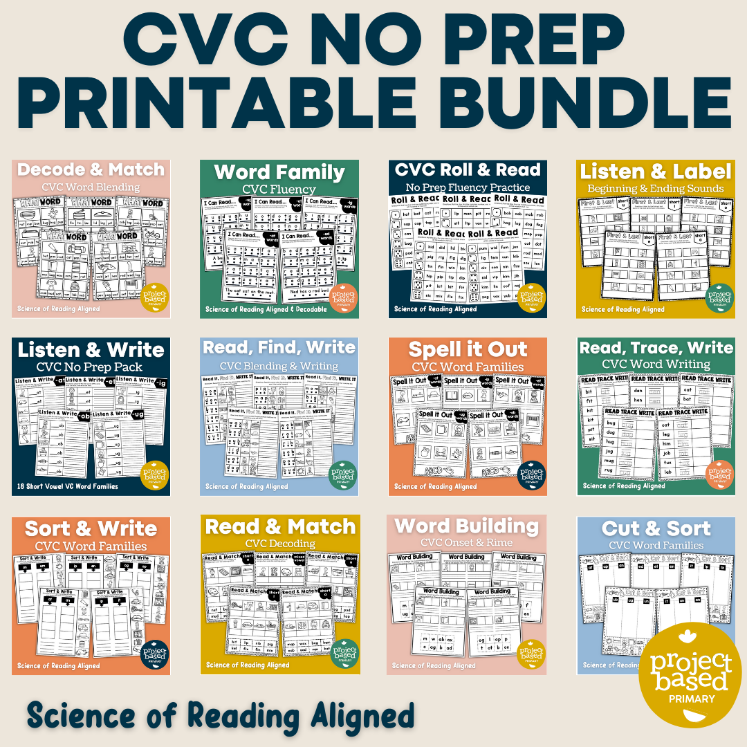 CVC No Prep Printables Bundle
