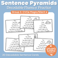 Decodable Sentence Fluency Pyramids Set 5 CVCe Magic e/Silent e