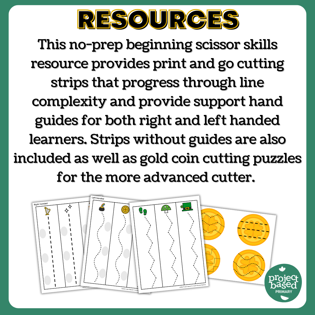 St. Patrick's Day Beginning Cutting and Scissor Skills