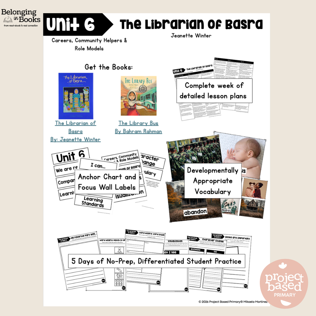 The Librarian of Basra Belonging in Books™ Reading Comprehension Week-Long Unit