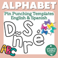 Alphabet Pin Punching Templates English & Spanish Letters