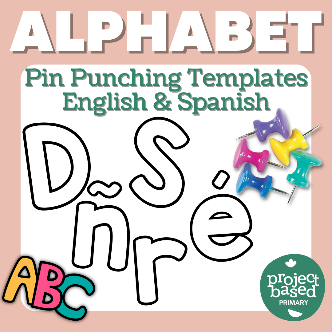 Alphabet Pin Punching Templates English & Spanish Letters