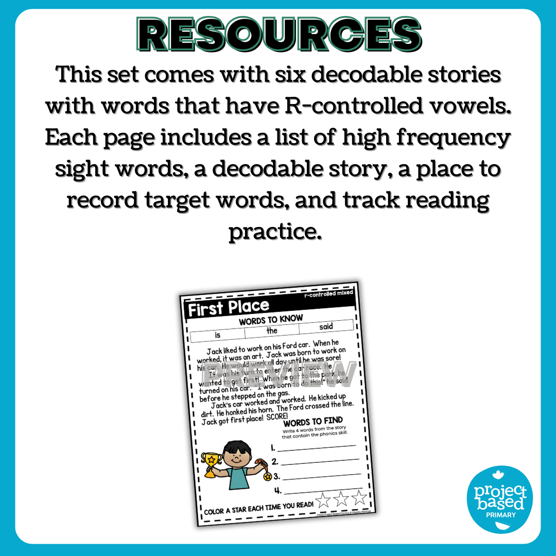 R-Controlled Vowels Decodable Stories