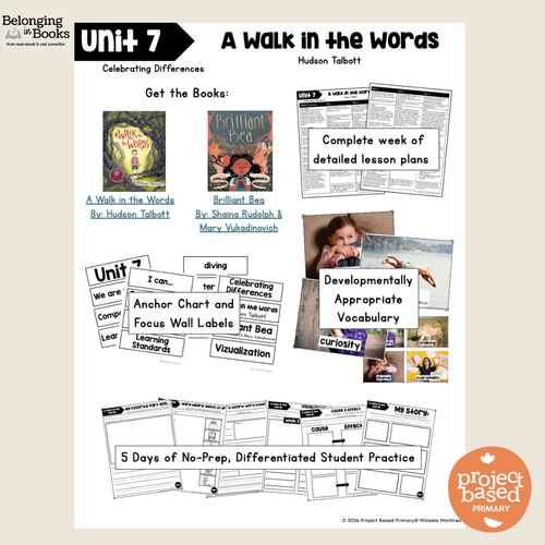 A Walk in the Words Belonging in Books™ Reading Comprehension Week-Long Unit