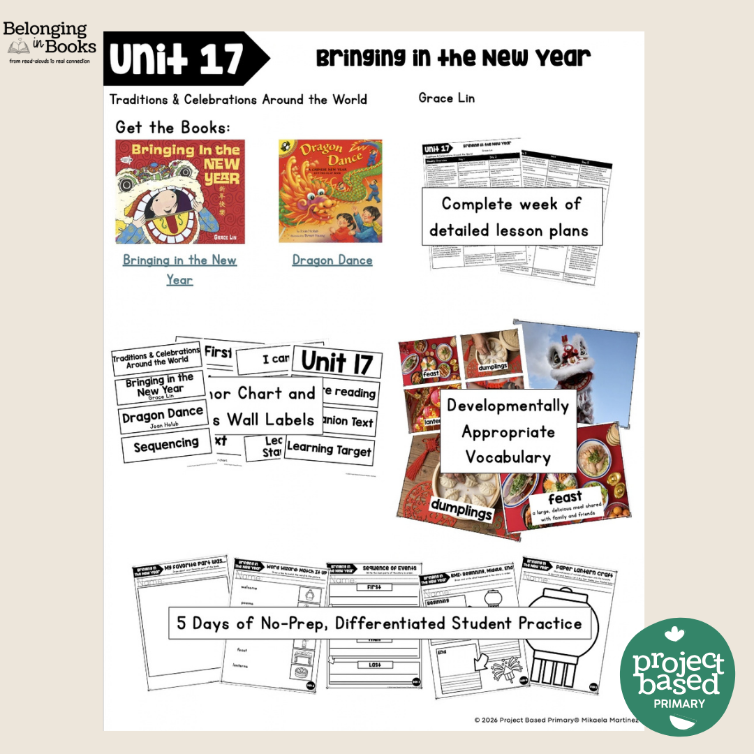 Bringing in the New Year  Belonging in Books™ Reading Comprehension Week-Long Unit