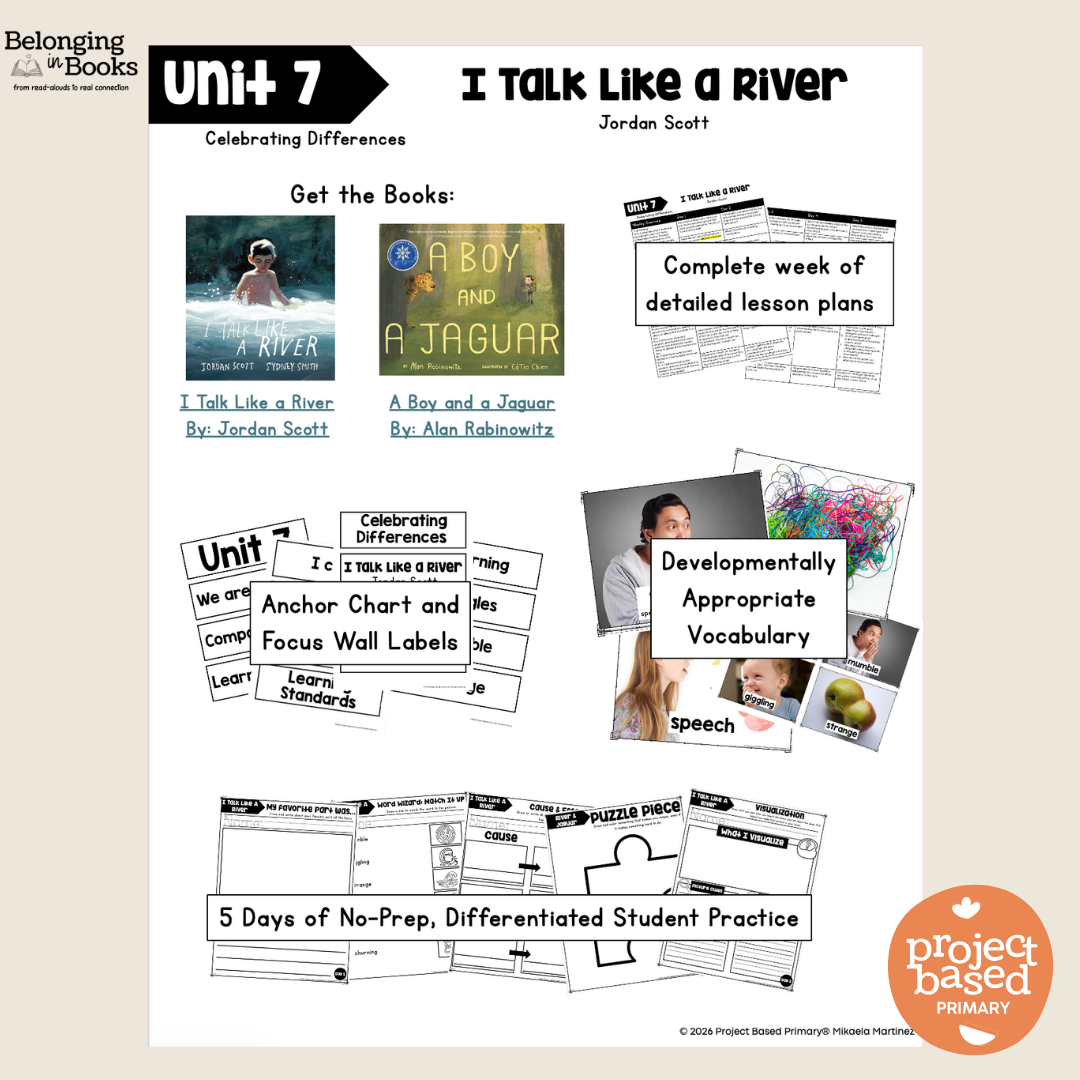 I Talk Like a River Belonging in Books™ Reading Comprehension Week-Long Unit
