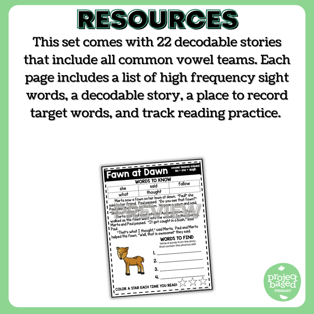 Vowel Teams Decodable Stories