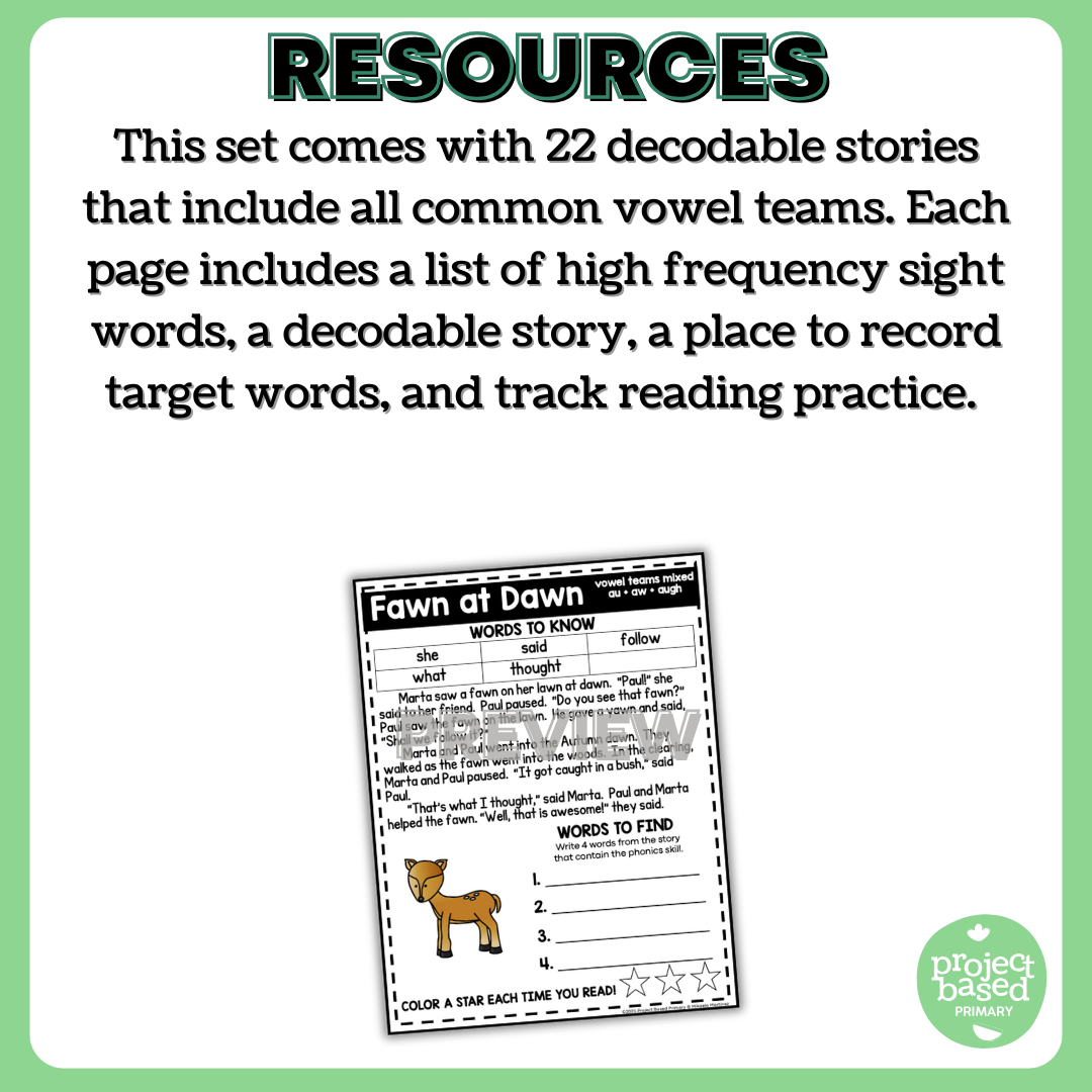 Vowel Teams Decodable Stories
