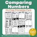 Comparing Numbers 1-100 No Prep Pack