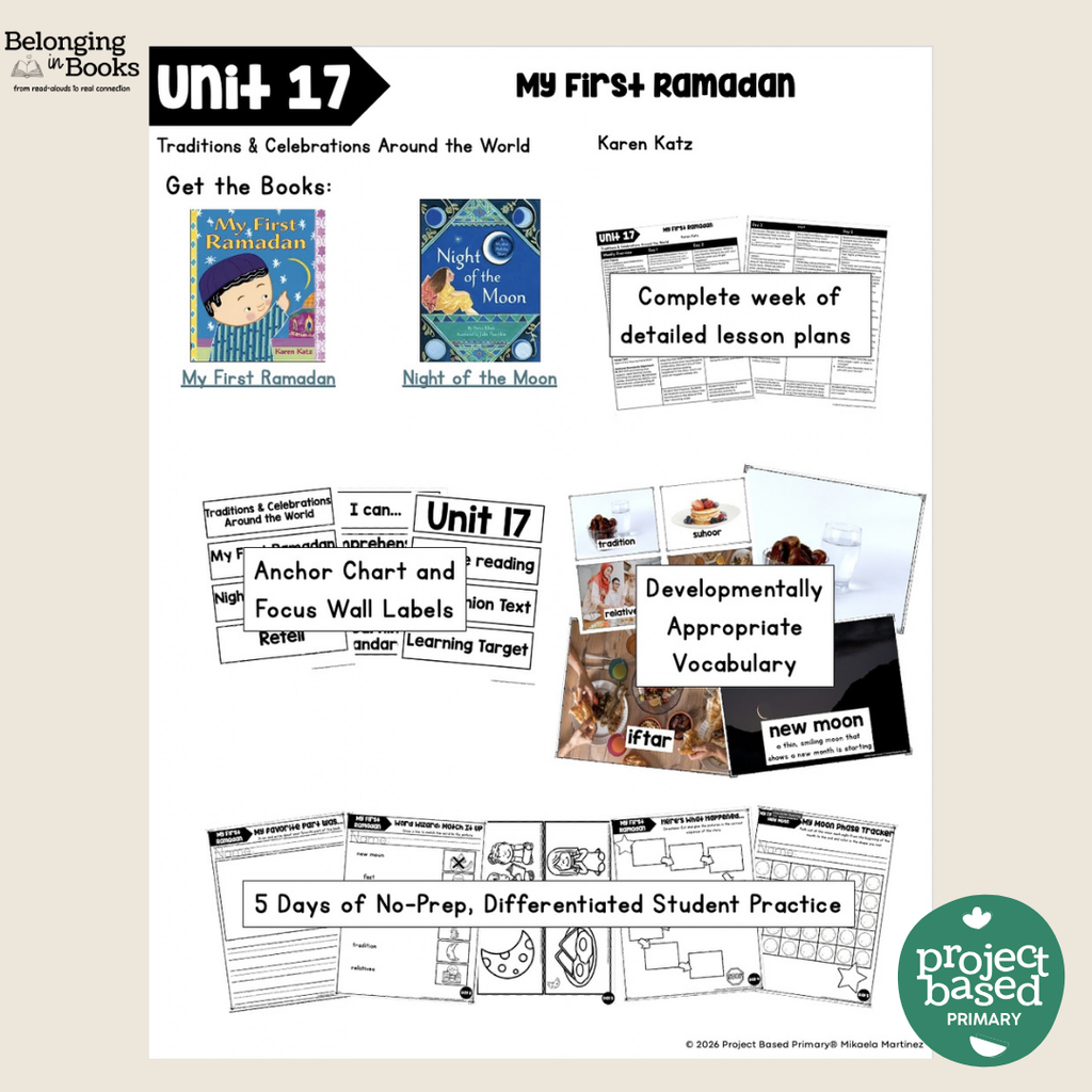 My First Ramadan Belonging in Books™ Reading Comprehension Week-Long Unit