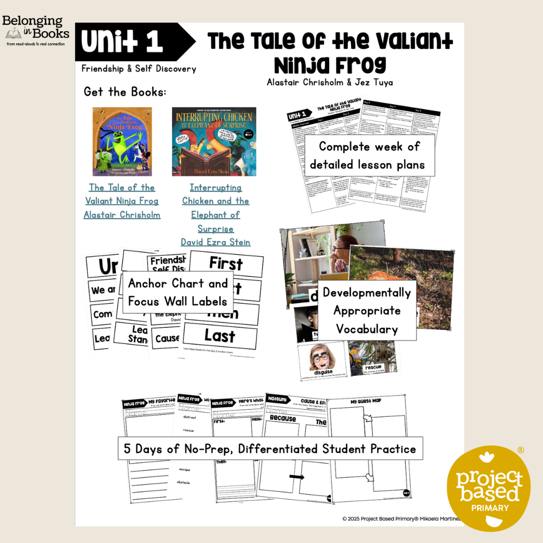 The Tale of the Valiant Ninja Frog Belonging in Books™ Reading Comprehension Week-Long Unit