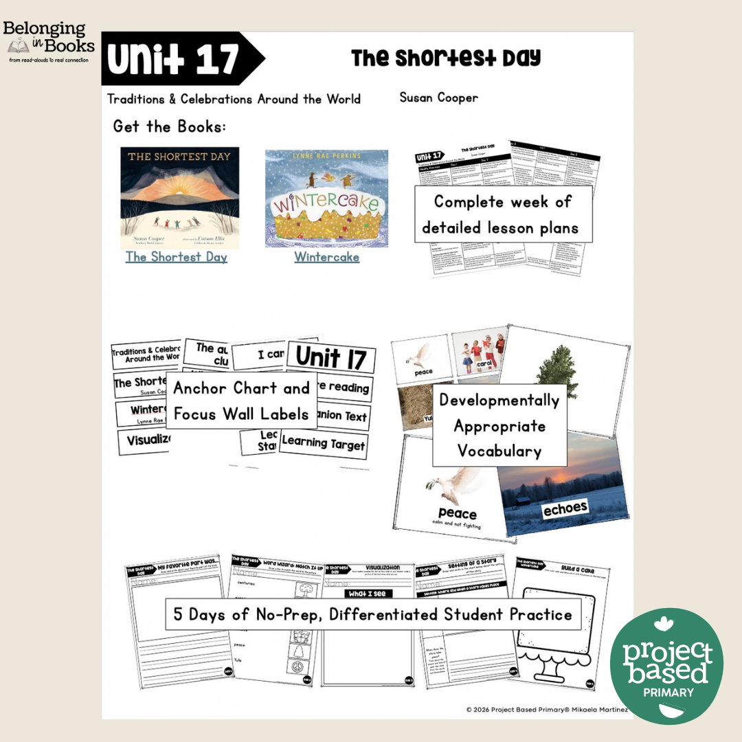 The Shortest Day Belonging in Books™ Reading Comprehension Week-Long Unit