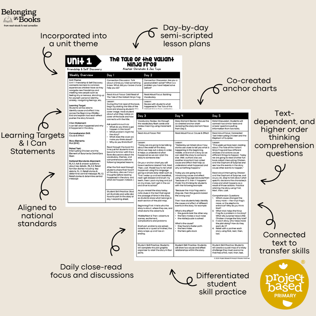 The Tale of the Valiant Ninja Frog Belonging in Books™ Reading Comprehension Week-Long Unit