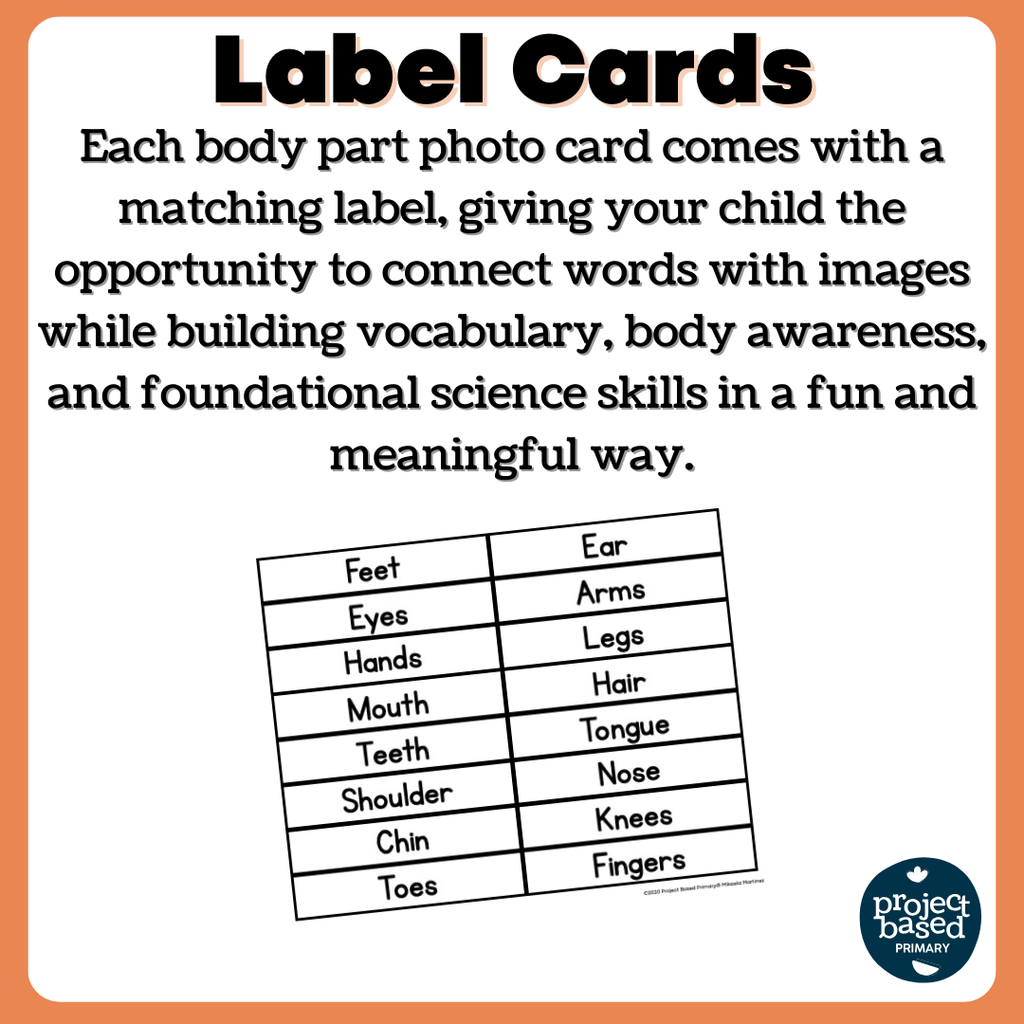 Parts of Me Body Parts Cards