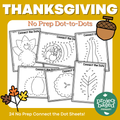 Thanksgiving Dot-to-Dot Connect-the-Dot No Prep Pack