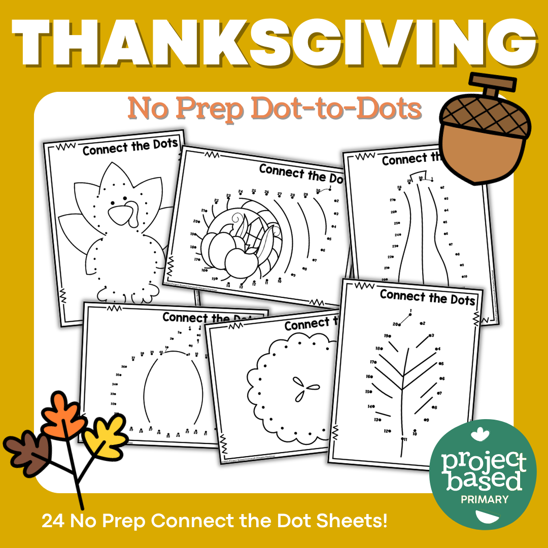 Thanksgiving Dot-to-Dot Connect-the-Dot No Prep Pack