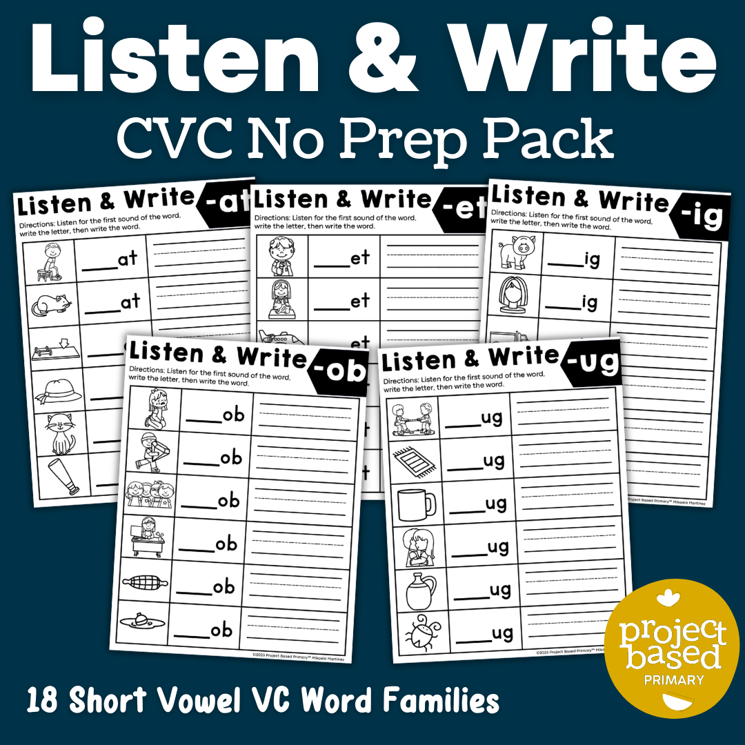 CVC Listen and Write No Prep Pack
