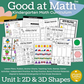 Good at Math® Kindergarten Math Curriculum Unit 1: 2D & 3D Shapes
