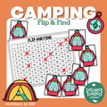 Camping Flip and Find 100 Chart Number Recognition Game
