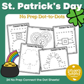 St. Patrick's Day Dot-to-Dot Connect-the-Dot No Prep Pack