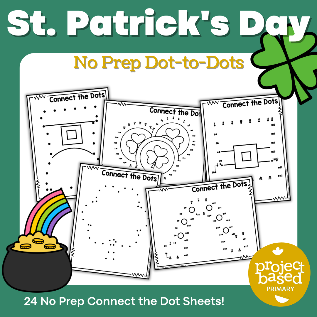 St. Patrick's Day Dot-to-Dot Connect-the-Dot No Prep Pack